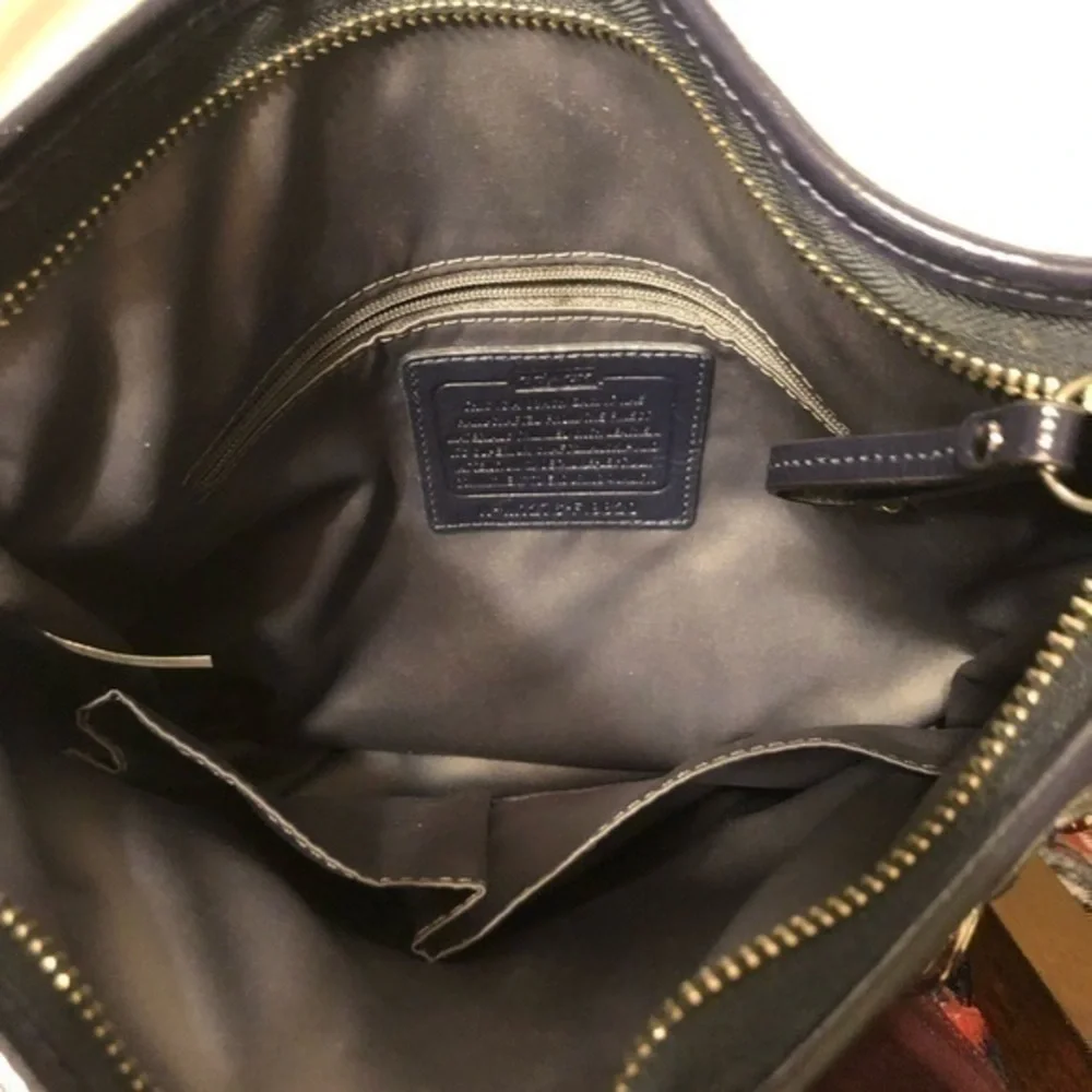 COACH silver blue optic c duffle shoulder bag